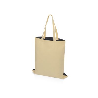 Сумка для шопинга Twin двухцветная из хлопка, 180 г/м2, черный/натуальный-2