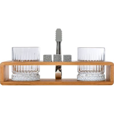 Набор для виски и коктейлей на подставке из дуба Whiskey Party-1