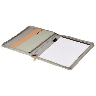 Портфолио А4 из RPET на молнии Harvey, 40 л FSC бумаги, серый-3