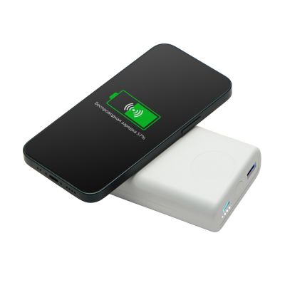 Внешний беспроводной аккумулятор 2-в-1 с функцией зарядки Apple Watch, QC/PD AtomIQ, 10000 мАч, белый-6