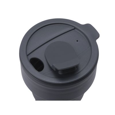 Силиконовый складной стакан GoCup, темно-серый-4