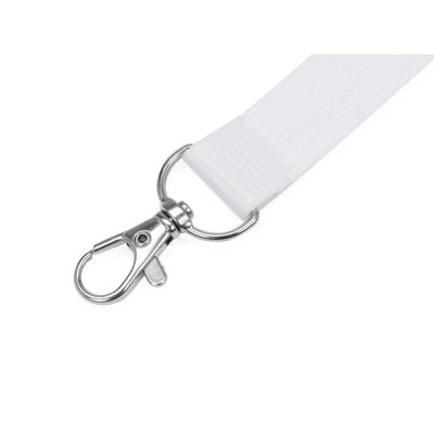 Ланъярд из RPET с карабином, белый-1