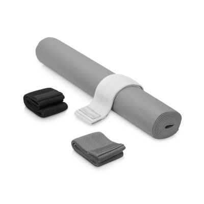 Подарочный набор с ковриком и фитнес резинками Virasana, серый-0