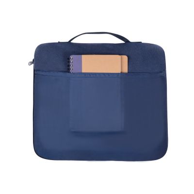 Плед для путешествий Flight в чехле с ручкой и карманом, темно-синий-3