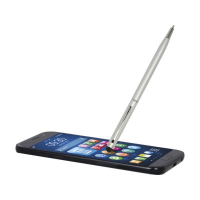 Шариковая ручка Ore алюминиевая со стилусом - Серебряный-3