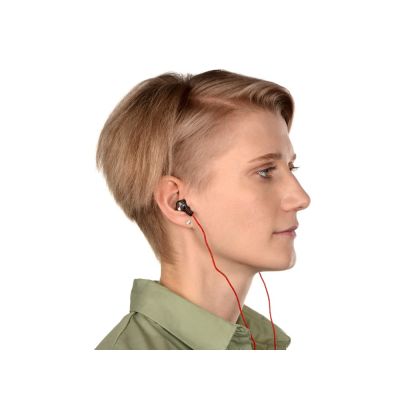 Набор с наушниками и зарядным кабелем 3-в-1 In motion, красный-4