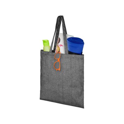 Сумка-тоут Pheebs из переработанного хлопка 150 г/м2, черный меланж-2