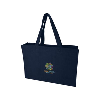 Пляжная эко-сумка Siam объемом 13 л из переработанной махровой ткани, сертифицированной GRS - Темно - синий-3