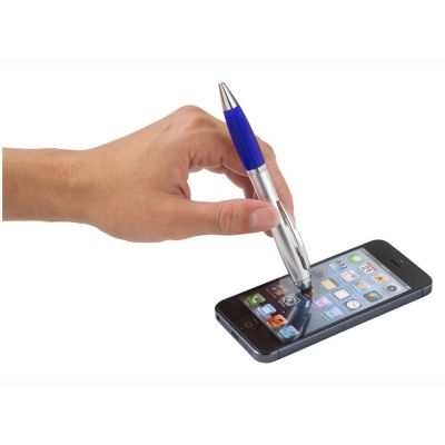 Ручка-стилус шариковая Nash, серебристый/синий-1