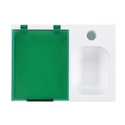 Подставка под ручку и скрепки Потакет, белый/зеленый-3