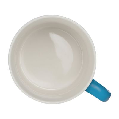 Матовая кружка Nancy 360 мл цветная снаружи, белая внутри, голубой-3