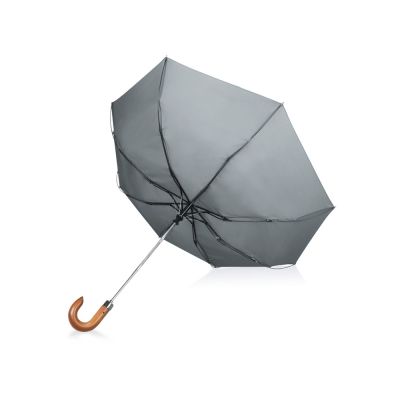 Зонт складной Cary, полуавтоматический, 3 сложения, с чехлом, светло-серый-2