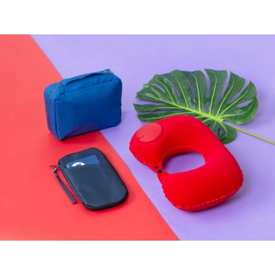 Подушка под шею с помпой Push, красный-10