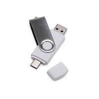 USB3.0/USB Type-C флешка на 32 Гб Квебек C, белый