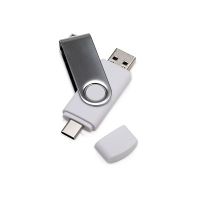 USB3.0/USB Type-C флешка на 32 Гб Квебек C, белый-0