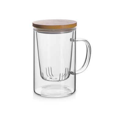 Стеклянная кружка с заварочной емкостью Milfoil-0