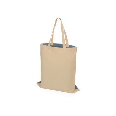 Сумка для шопинга Twin двухцветная из хлопка, 180 г/м2, серый/натуральный-2