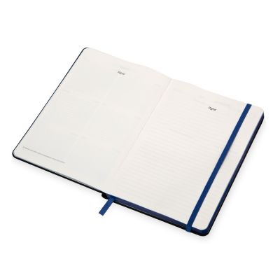 Бизнес блокнот Bossy с цветным срезом, твердая обложка, 128 листов, черный и синий-5