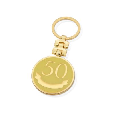 Брелок Юбилей - 50 лет, золотистый-0