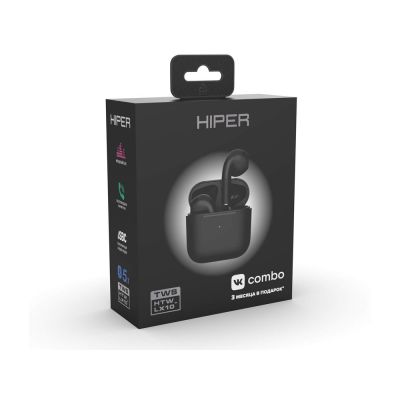 Беспроводные наушники HIPER TWS Lazo X10 Black (HTW-LX10) Bluetooth 5.3 гарнитура, Черный-1