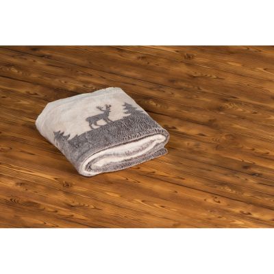 Плед из флиса Новогодний светящийся, бежевый-1