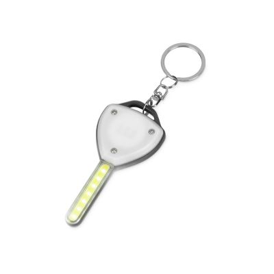 Брелок-фонарик COB Switch, белый/серый-1