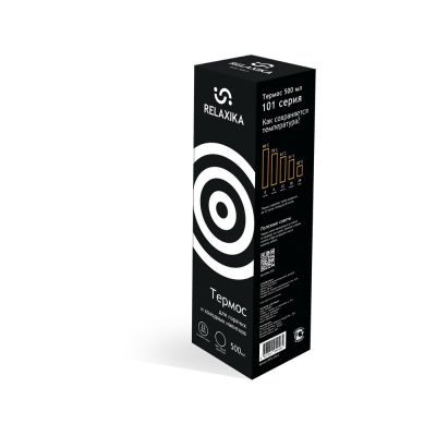 Термос Relaxika 101 (0,5 литра), черный (без лого)-11