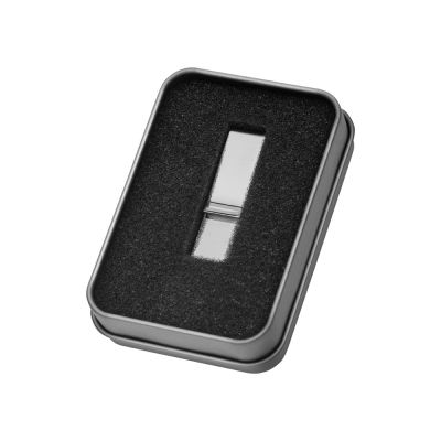 Коробка для флеш-карт с мини чипом Этан, серебристый-1