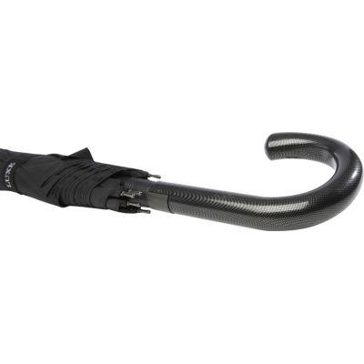 Fontana 23-дюймовый зонт карбонового цвета с механизмом автоматического открытия и изогнутой ручкой, черный-3