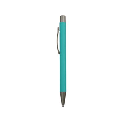 Ручка металлическая soft touch шариковая Tender, бирюзовый-2