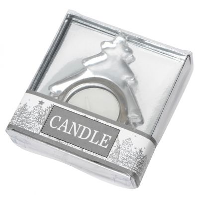 Подсвечник стеклянный со свечой, прозрачный-4