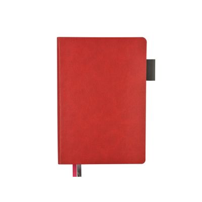 Ежедневник А5 датированный Boston 2026, красный с серым обрезом-1