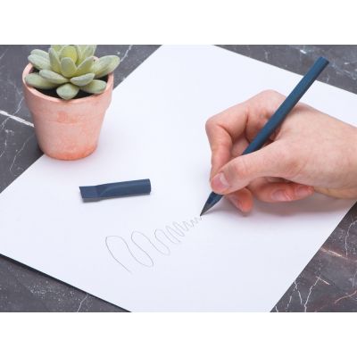 Вечный карандаш из переработанной бумаги Recycled pencil, темно-синий-3