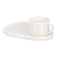 Чайная пара Brighton : блюдце овальное, чашка, коробка, белый