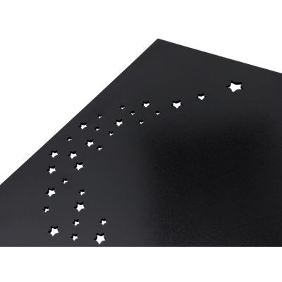 Подарочная коробка из фанеры Constellation 330х220х100 мм, фанера 6 мм, крышка на выдвижных пазах черная ЛХДФ 3 мм, бечевка-10