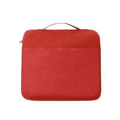 Плед для путешествий Flight в чехле с ручкой и карманом, красный-3