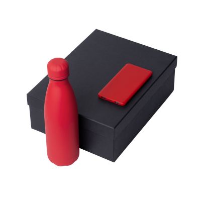 Подарочный набор с термобутылкой и повербанком С1, 5000 mAh, красный-1
