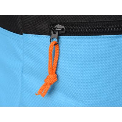 Рюкзак Chap с люверсом из полиэстера (600D), черный/голубой-3