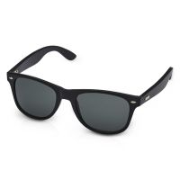 Бамбуковые солнцезащитные очки Arlo с черным покрытием - сплошной черный