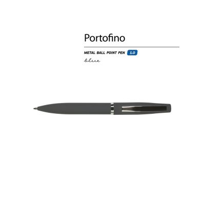 Ручка металлическая шариковая Portofino, софт-тач, 1.0 мм, серый-1