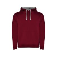 Толстовка с капюшоном Urban мужская, гранатовый/серый меланж