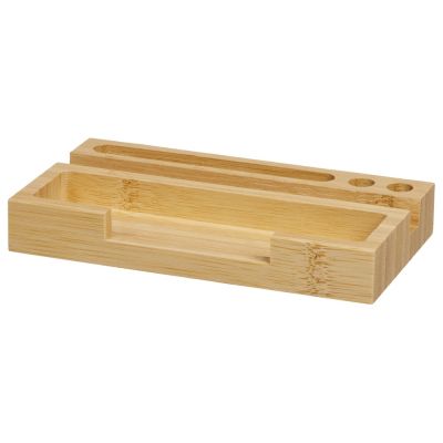 Настольный органайзер с вечным календарем и подставкой для телефона Akira, натуральный-3