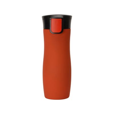 Вакуумная термокружка с кнопкой Streamline, Waterline, soft-touch, тубус, красный-4