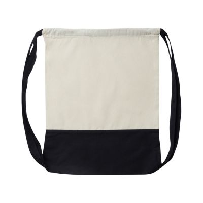 Рюкзак-мешок Cotton из хлопка 170 г, натуральный/черный-3