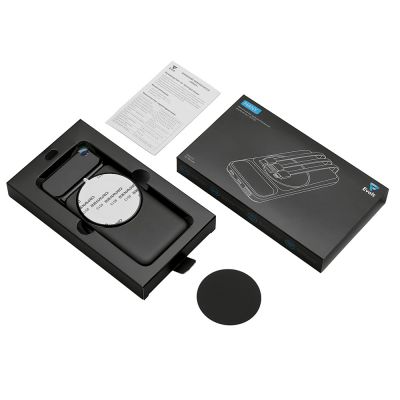 Магнитный беспроводной внешний аккумулятор со встроенными кабелями Мэни,быстаря зарядка, 10000 мАч, черный-7