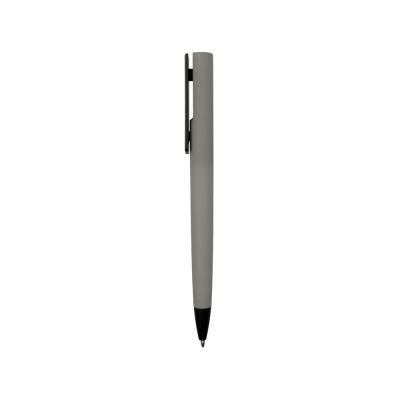Ручка пластиковая soft-touch шариковая Taper, серый/черный-2