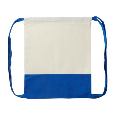Рюкзак-мешок Cotton из хлопка 170 г, натуральный/синий-3