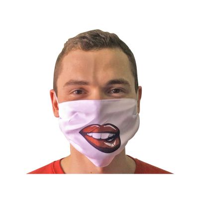 Маска для лица многоразовая для сублимации, размер M-L, белый-3