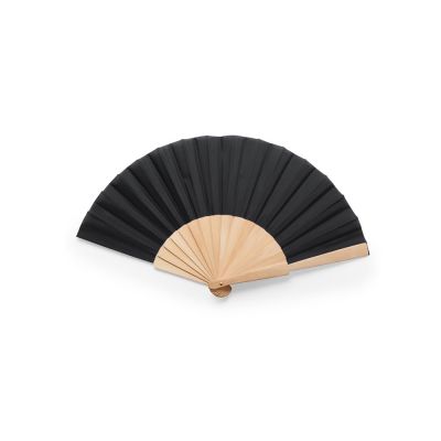 Веер CALESA с деревянными вставками и тканью из полиэстера, черный-2
