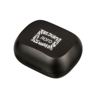 Беспроводные наушники с шумоподавлением c подсветкой лого Lites, черные-2